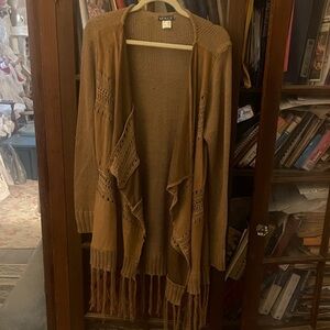 VENUS Brown Cardigan with Fringe